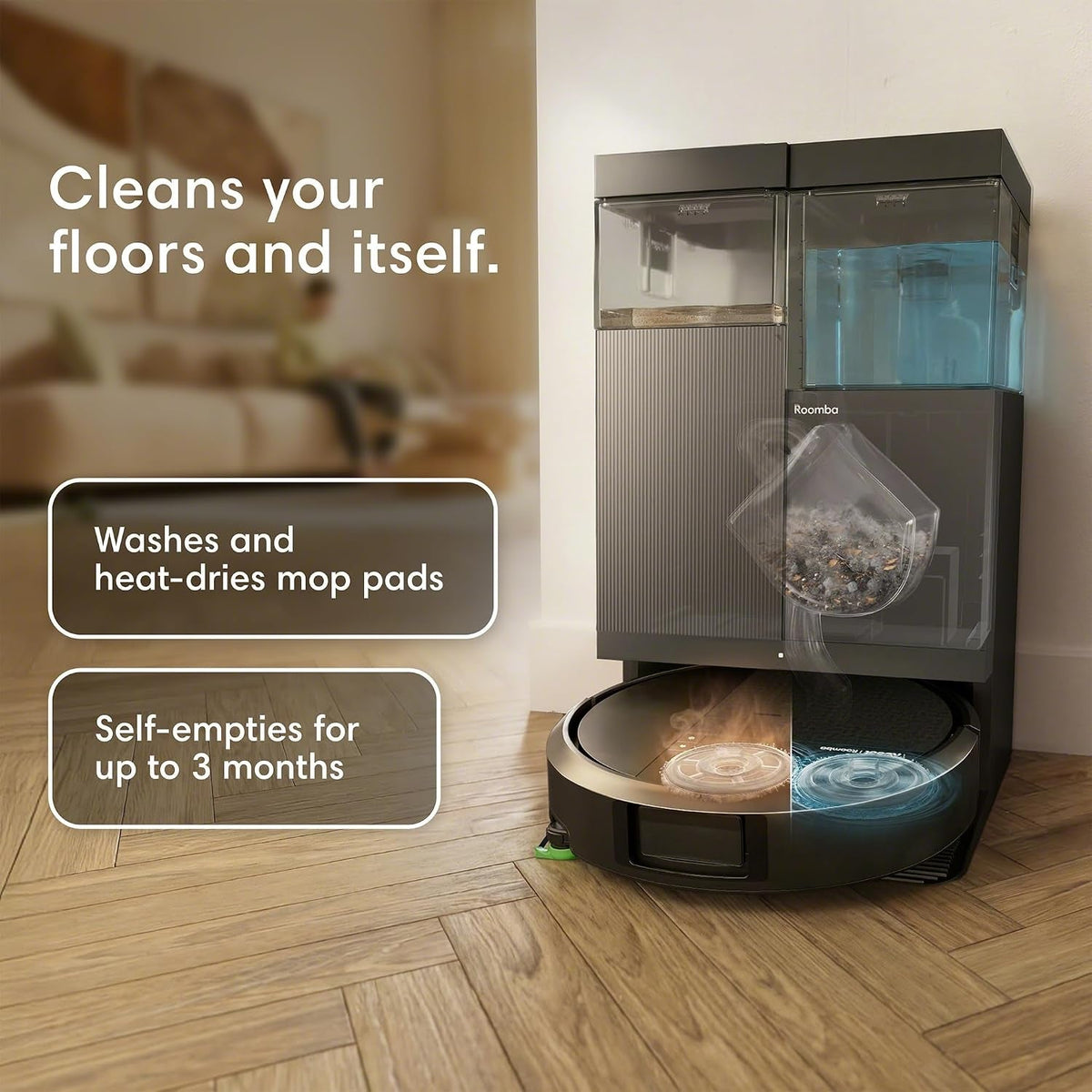 Roomba plus 415 Robot Vacuum & Mop Combo, 20,000Pa Suction Power